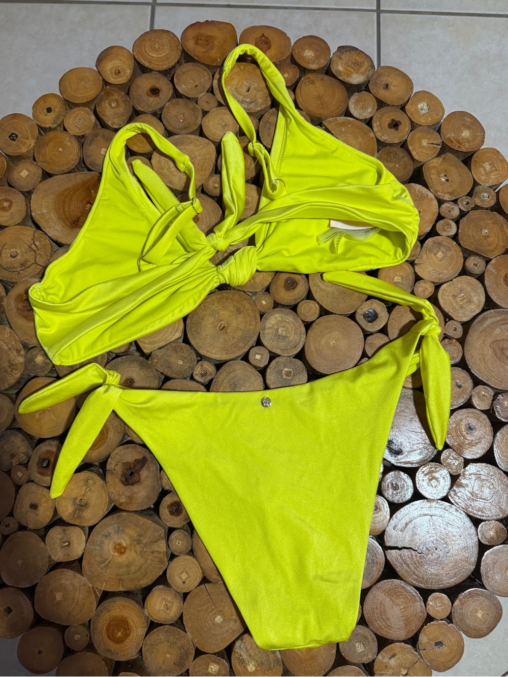 Victoria's Secret Neon Yellow Knot Bikini Set - Picture 4 of 4
